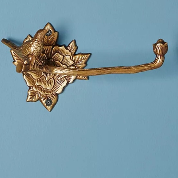 Anthropologie everlee toilet paper gold bird holder new - Picture 2 of 4